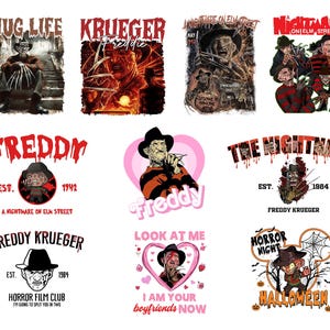 Fred.dy Krueger Png Bundle, Horror Halloween Png, Horror Friends Png, Horror Character Png, Scary Movie, Halloween Party, friends halloween