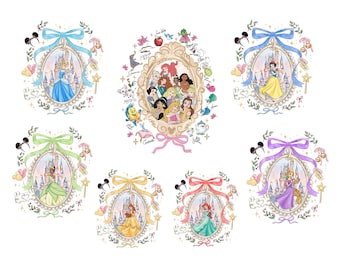 Kokette Spiegel Prinzessin Png Bündel, Disney Prinzessinnenschloss Png, Prinzessinnen Aquarellschloss, Familienausflug Png, Aschenputtel Ariel Aurora Png