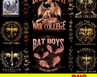 Basgiath War College Bundle PNG, Fourth Wing Png, Iron Flame And Onyx Storm Png, Fantasy Book Png, Violet Sorrengail,Dragon Rider BookishPng
