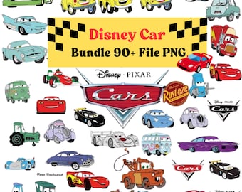 Cars PNG, Paquete de Cars, Adorno para tarta de camiseta de Cars, Paquete de cumpleaños de aviones y Cars, Rayo McQueen Mater, Aviones PNG, Descarga instantánea