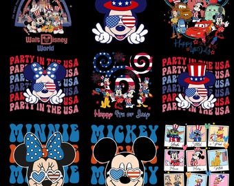 U.S.A 4th Of July Mouse Png Bundle, Di.sney 4th Of July, Mouse And Friends Png, Mouse Independence Day Png,American Flag,Kids 4th ofJuly Png