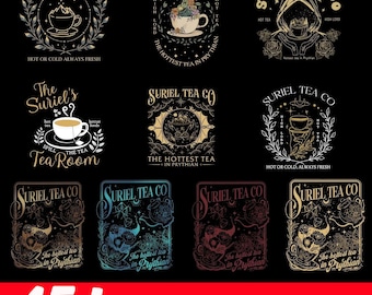 Suriel Tea Co Png Bundle, Spill the Tea Png, SJM Png, Bookish Png, A Court Of Thorns and Roses Png, Book Lover Gift