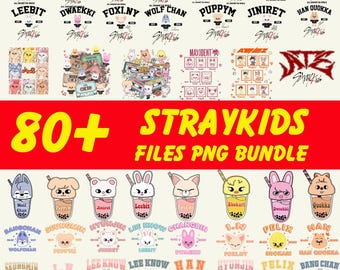 80+ Stray Kids Png Bundle, Cute Stray Kids Skzoo Kpop Png, Stray Kids World Tour Png, Han,I.N Bang Chan, Felix, Seungmin, Kpop Fan Gift