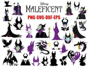 Maleficent Svg Png Bundle, Villain Png, Dark Fairy Cut Files, Maleficent Evil Queen png, Villains Svg,  Svg, Dxf, Eps Files for Cricut
