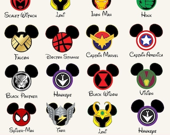 Avengers Mi.ckey Ears Png Bundle, Di.sney Superhero Squad Png, Di.sney Family Matching Png, Hero Family Trip Png, Kids Birthday Tee