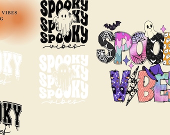 Spooky vibes png,glitter halloween png,Halloween Png,Halloween Sublimation Design,Retro Halloween Png,Halloween Shirt,spooky season png