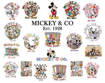 Retro Mickeyy and Co Png Bundle, Mickeyy & Co Est 1928, Animal Kindom Png, Mickeyy And Friends, Family Trip, Vacay Mode, Disneyy Trip 2025