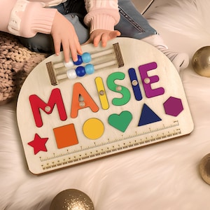 Naampuzzel Babyjongen Cadeau Peuter Houten speelgoed Montessorispeelgoed Meisje Kinderkamerdecoratie Cadeau 1 jaar Eerste kerstcadeau