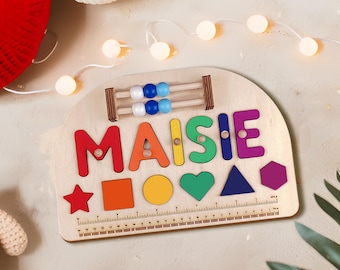 Personalized Name Puzzle: Montessori Wooden Toy, Nursery Decor