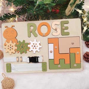 Wooden Name Puzzle Gift For Toddlers Personalized Montessori Toys Wooden Sensory Activity Toy Baby Christmas Gift 1st Birthday Gift