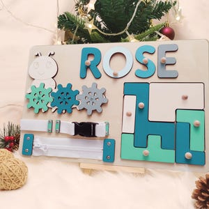 Rompecabezas con nombre personalizado: juguete sensorial de madera para niños pequeños, regalo de cumpleaños para bebés