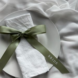 Etichette per menù personalizzate di lusso con nastro, segnaposto per matrimoni, nastri per matrimoni, nastri per cocktail, apparecchiatura da tavola, addio al nubilato
