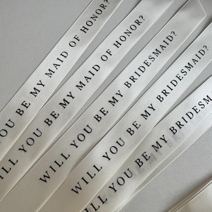 Luxury personalised Bridesmaid ribbons, proposal ribbons, bridesmaid proposal ribbon, wedding favours, gifting ribbons