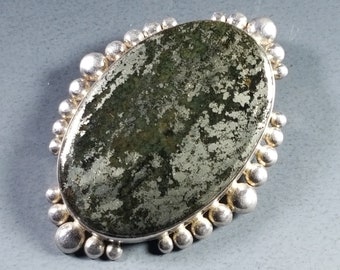 Striking Pyrite and Sterling Silver Pendant