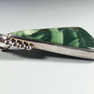 Beautiful Green Imperial Jasper Pendant in Sterling Silver Setting image 4