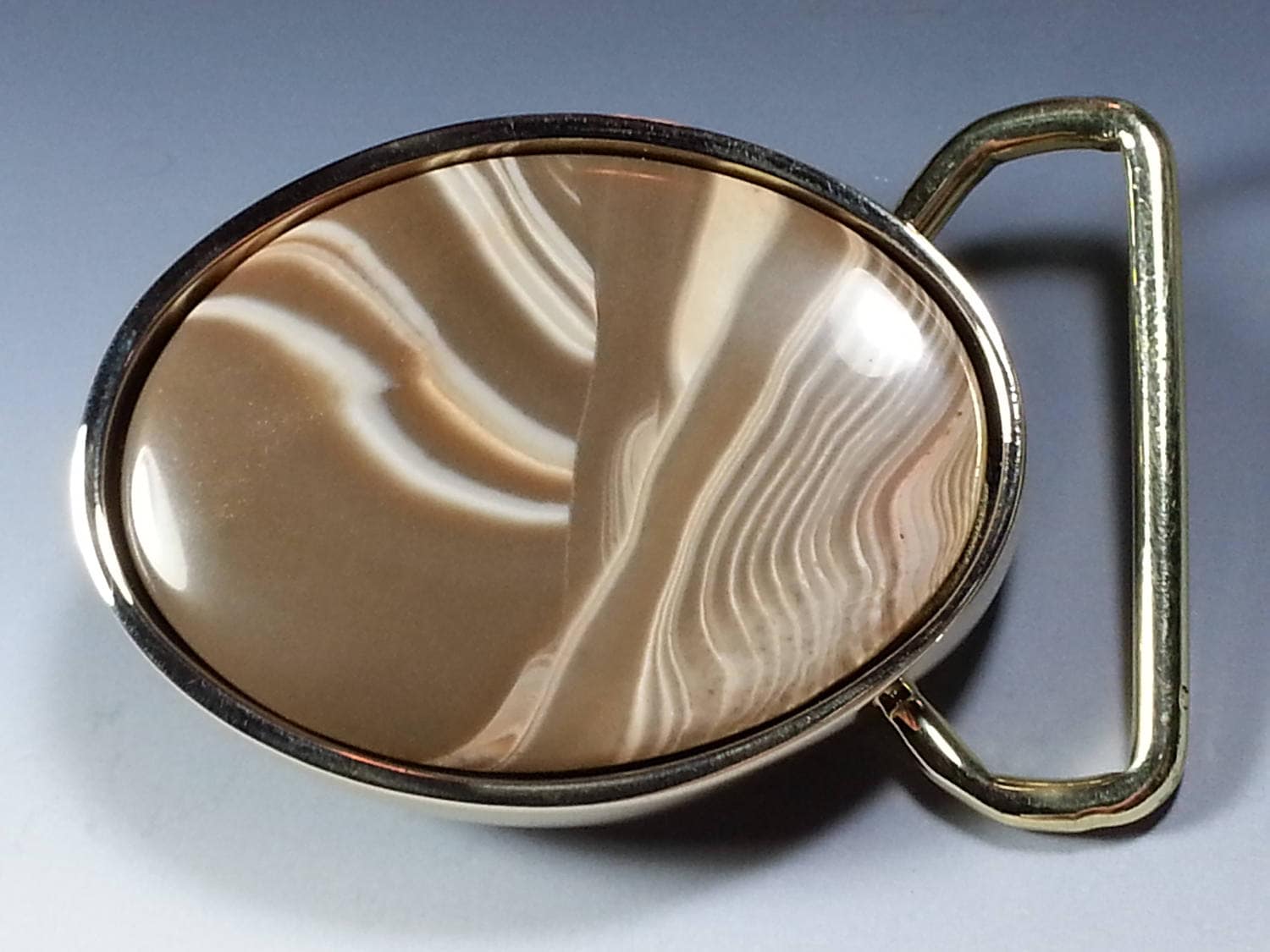 Striking Willow Creek Jasper and Solid Brass Belt Buckle - Etsy display picture 2