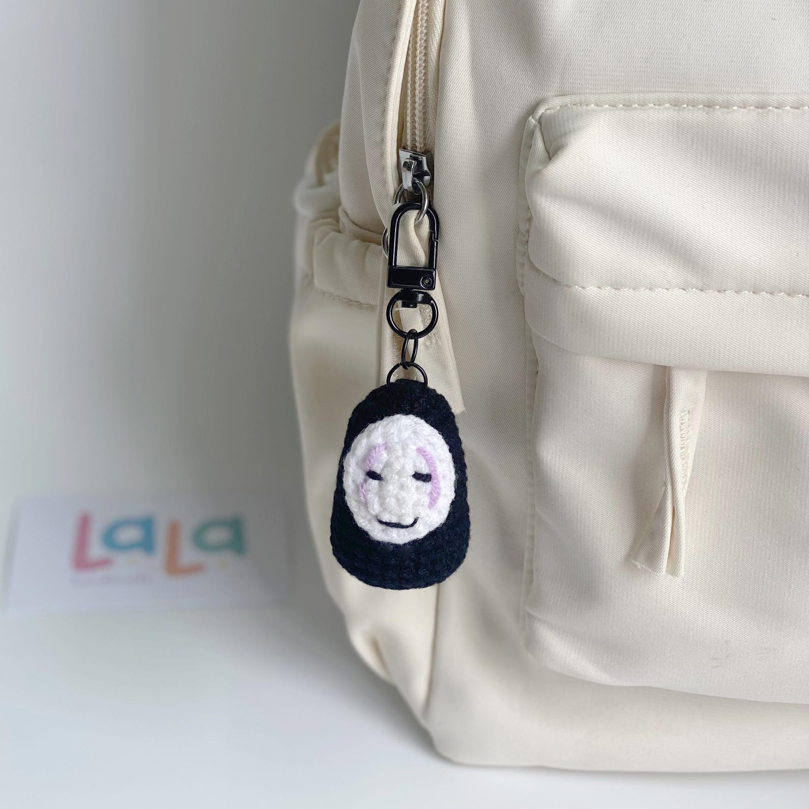 Crochet No Face Keychain: Handmade Anime Plush, Studio Ghibli Gift - Etsy
