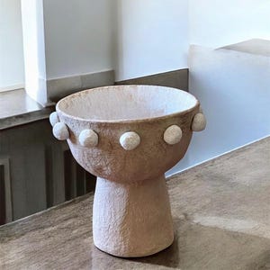 Decorazione rustica / Ciotola di cartapesta / Vaso di cartapesta / Accessori Wabi-Sabi / Vaso antico / Regalo unico / Vaso da fattoria / Decorazione organica neutra