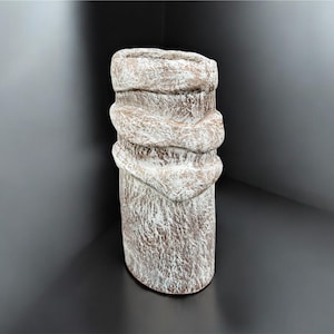 Organic Paper Mache Vase, Handcrafted Textured Vase, Wabi-Sabi Rustic Home Decor, Sculptural Modern Minimalist Vessel, Antique Vase