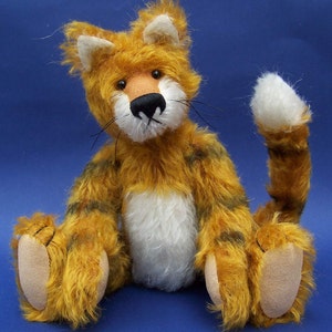Patrón de tigre en PDF, patrón de costura de animal de peluche de mohair de BearlissimoBears