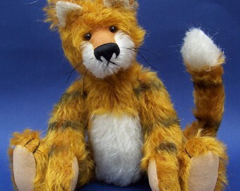 PDF Tiger pattern, soft toy mohair animal sewing pattern by BearlissimoBears