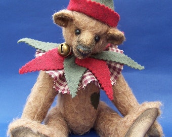 PDF Teddy bear pattern , Patches the Clown 10 inches fully jointed vintage looking mohair clown with hat and collar.