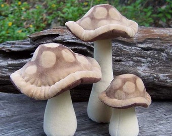 PDF Soft plush pattern for mushrooms, three sizes of Fall Mushrooms, Easy sewing pattern, fairy toadstool