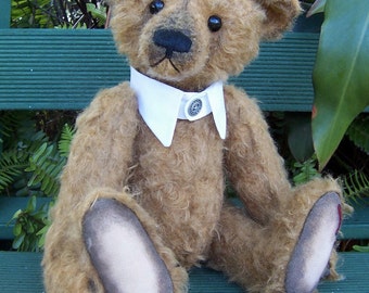 PDF Teddy bear pattern , Sebastian 15 inches fully jointed traditional mohair teddybear with shirt collar