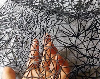 3D Geometric Mesh Fabric Piece | Sculptural Hollow Texture Material | Avant-Garde Fashion Design Supply | KPU Structural Netting