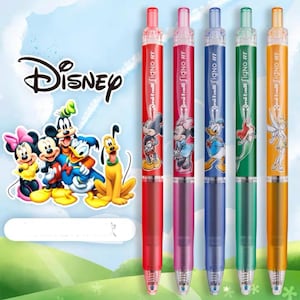 Juego de 5 bolígrafos de tinta negra Uni Signo Disney de 0,5 mm, Japón