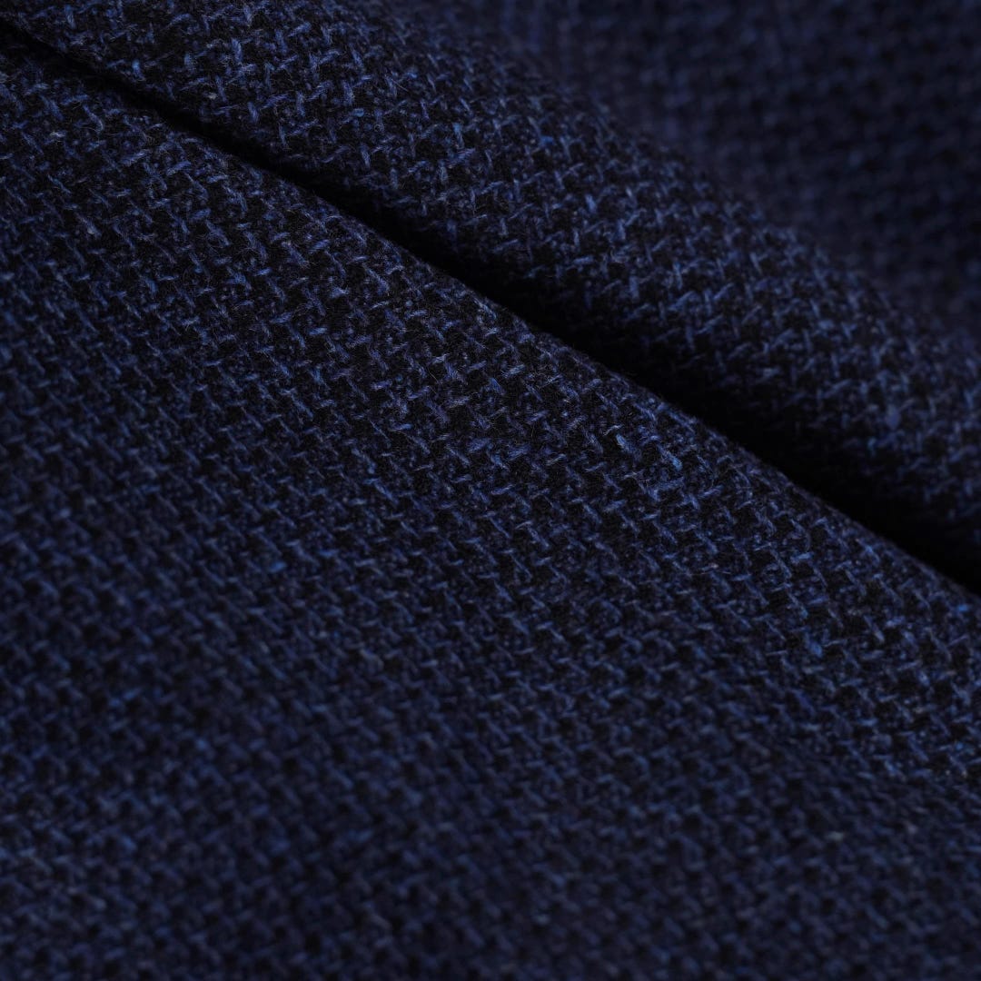 Premium 100% Wool Fabric, Navy Blue Mixed Color Coating Wool, Medium ...