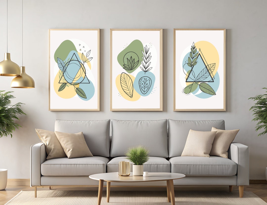 Boho Prints Set of 3, Printable Wall Art, Boho Wall Art, Abstract Wall ...