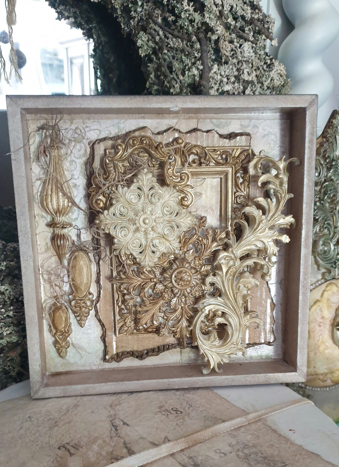 Shadowboxes Frame Antique Razor Shadow Box Wooden Frame Brocante Shabby Antique Look Star - Etsy
