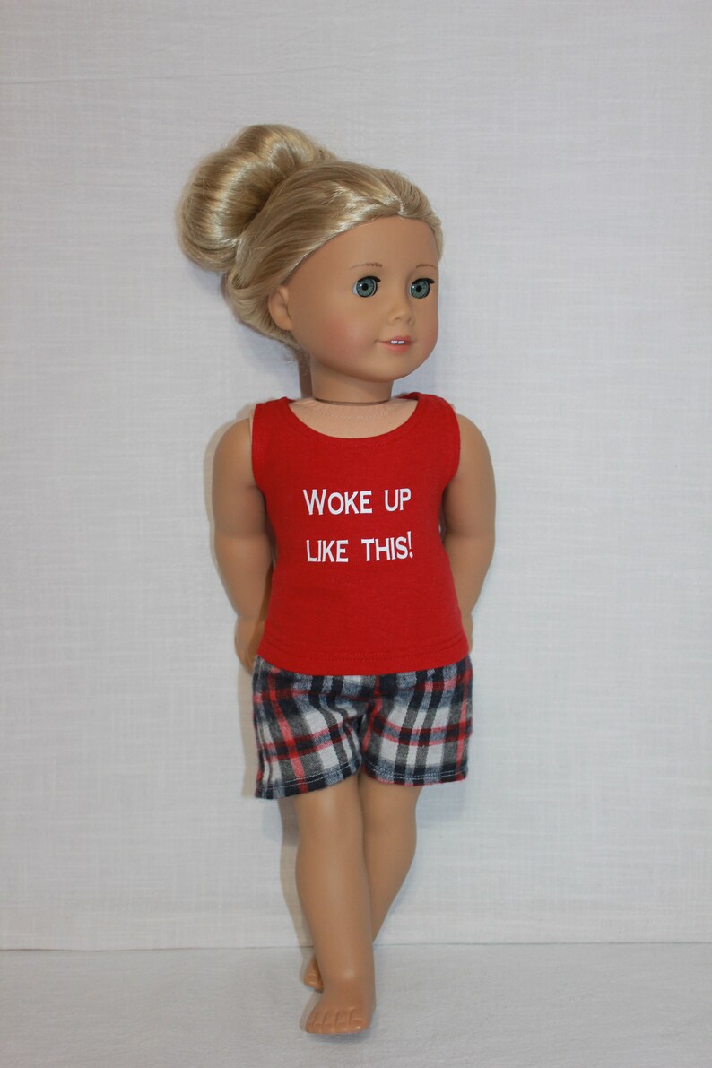 Pink Maple Leaves Pajamas Sleepwear for 18 inch Doll Accessory
