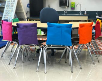 Twenty Seven 27 Chair Pocket Classroom With Name Tag Pocket Etsy