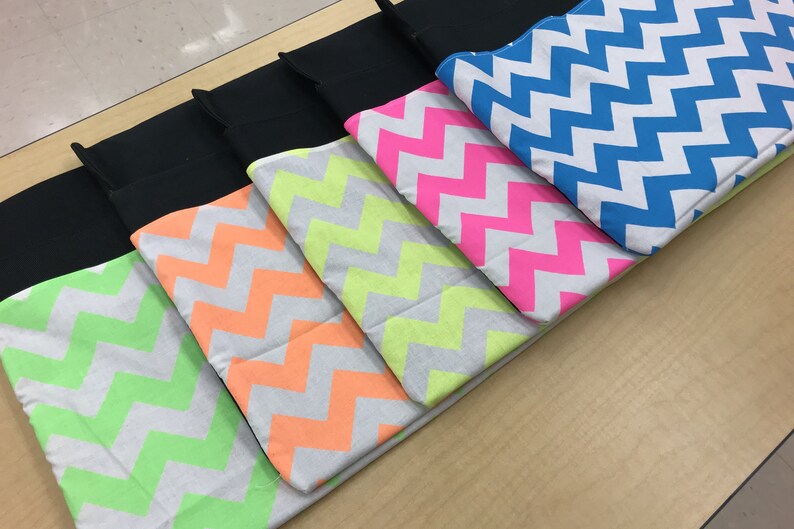 5 Neon 2 Pocket Chair Pocket Seat Desk Sack Washable Colored Duck Cloth With A Neon Chevron Print Chair Pocket Factory