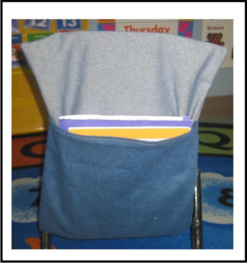 How To MAKE A Chair Pocket, Desk Seat Cover, Pouch INSTRUCTIONS DIY Customize it to Fit Chairs Sewing Pattern Digital Download Homeschool image 3