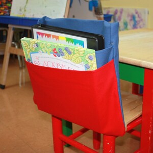 25 2 Pocket Chair Pocket, Seat Desk Pouch Create your OWN CoLOR Combination Chair Pocket Factory CHOOSE YOUR SiZE image 4