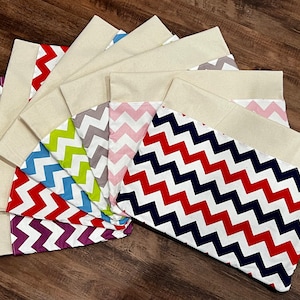 1 Chevron Chair Pocket, Seat, Desk, Pouch, Chair Cover, Desk Organizer, Classroom Pocket Canvas  Cotton COLOR and SIZE Chair Pocket Factory