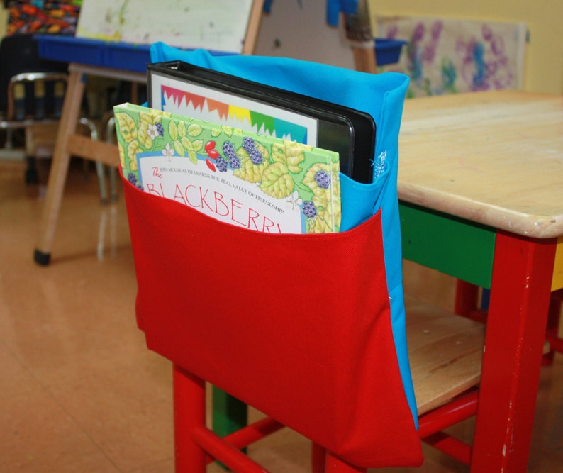 25 2 Pocket Chair Pocket, Seat Desk Pouch Create your OWN CoLOR Combination Chair Pocket Factory CHOOSE YOUR SiZE image 1