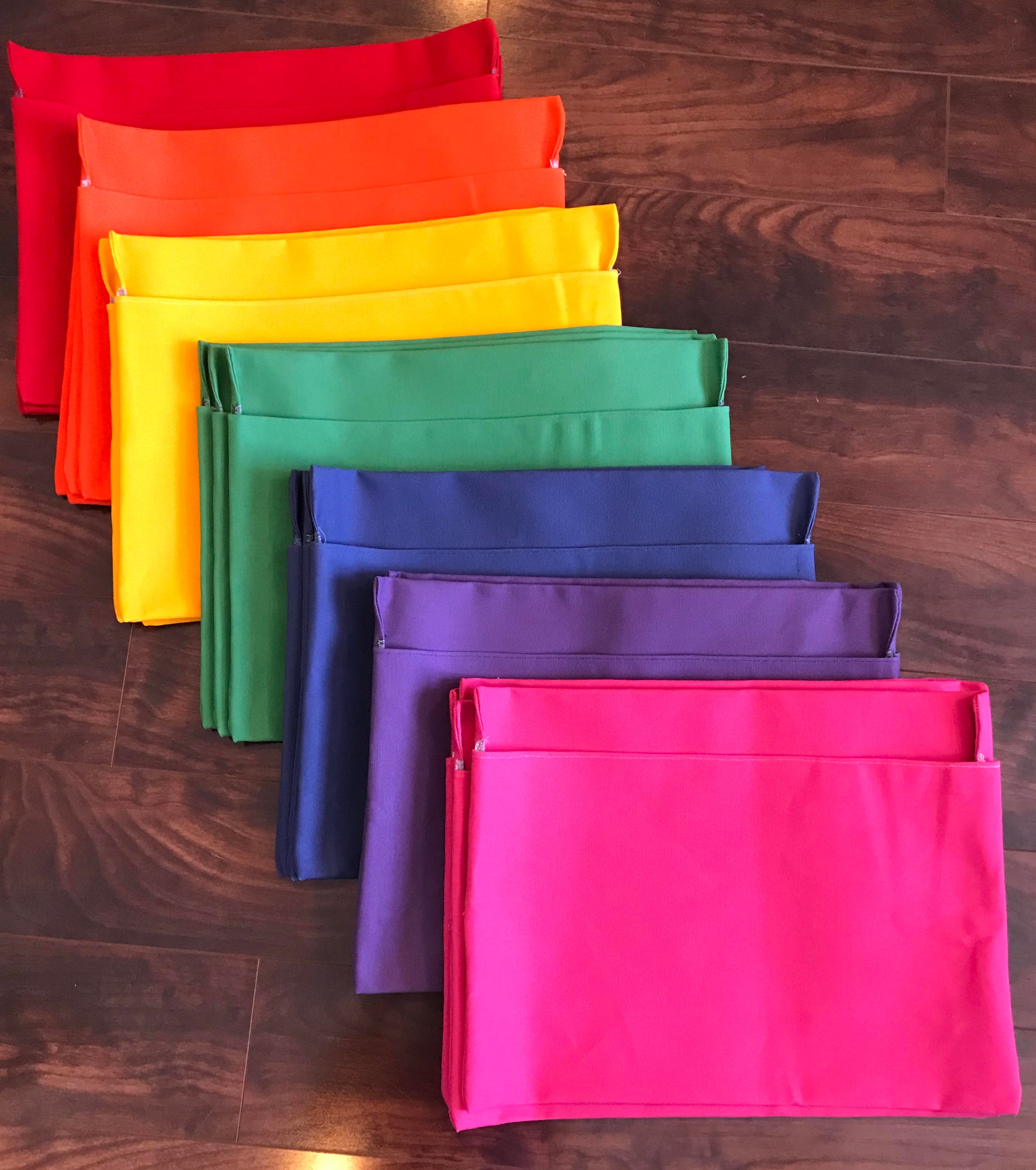 20 Chair Pockets Seat Desk Pouch Washable Colored Duck Cloth