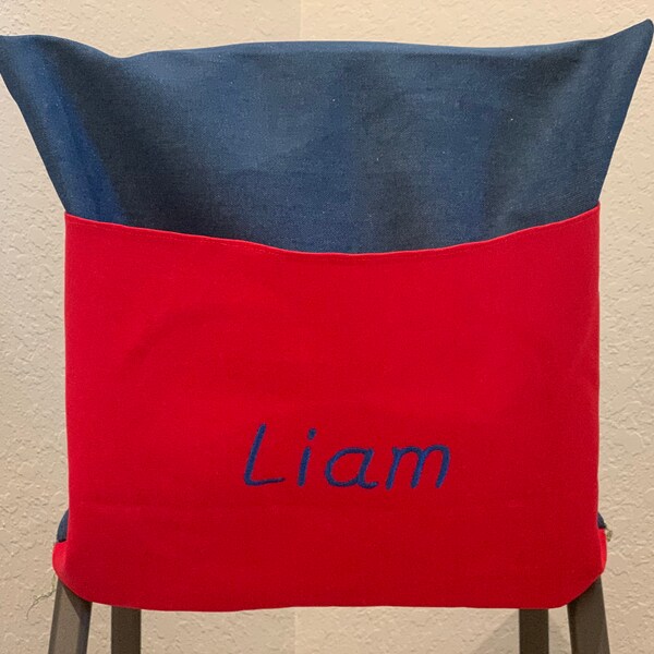 Embroidery ADD ON, Add a Name to any 1 Chair Pocket you purchase, Chair pockets, Seat Chair Back Pocket