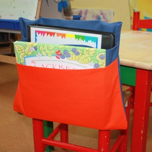 25 2 Pocket Chair Pocket, Seat Desk Pouch Create your OWN CoLOR Combination Chair Pocket Factory CHOOSE YOUR SiZE image 2