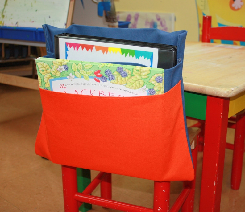 25 2 Pocket Chair Pocket, Seat Desk Pouch Create your OWN CoLOR Combination Chair Pocket Factory CHOOSE YOUR SiZE image 2