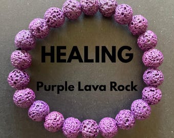 Healing Bracelet ~ Purple Lava Rock