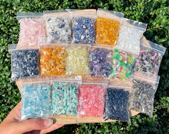 Jetons de cristal véritable en vrac, sacs de 1 oz, mini cristaux semi- culbutés non percés de 5-7 mm, pierres roulées, petit cristal, jetons de pierres précieuses
