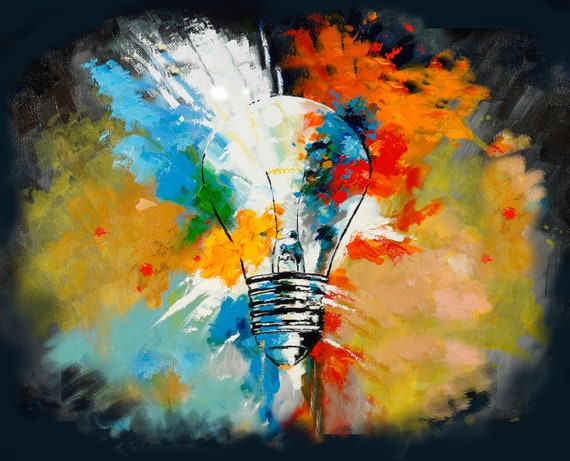 Light Bulb Idea Painting Etsy