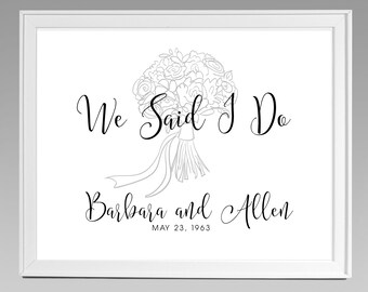 Custom Wedding Wall Art, customized with your names and wedding date