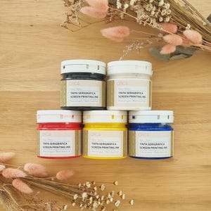5-Piece Textile Screen Printing Ink Kit, Water-Based Stamps, Fabric Paint image 1
