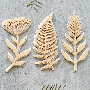 Set de 3 sellos de goma Botánico / gran tamaño / flores / diseño floral / estampar telas / papel / cartón / madera